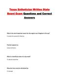 Texas Esthetician Written State Board Exam Questions and Correct Answers