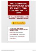 Portage Learning Pathophysiology NURS 231 BIOD 331 Final Exam & module 1-10 exams 420&plus; &lpar;Latest 2025-2026 Edition&rpar; 100&percnt; Verified Q&A &plus; Answer Key Solutions
