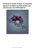 Test Bank - Genetic Analysis-An Integrated Approach&comma; 3rd Edition &lpar;Sanders&comma; 2026&rpar;&comma; Chapter 1-20 &plus; Applications &vert; All Chapters