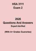 HSA3111 Exam 2 Study Guide PDF &vert; Health Services Management Review & Practice Questions