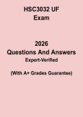 HSC3032 UF Exam Study Guide PDF &vert; University of Florida Health Science Review & Practice Questions