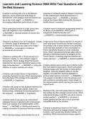Learners and Learning Science D664 WGU Test Questions with Verified Answers