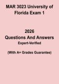 MAR 3023 University of Florida Exam 1 Study Guide PDF &vert; UF Principles of Marketing Review & Practice Test