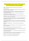 Medical Laboratory Science Exam 1 with all Correct & 100&percnt; Verified Answers &vert;Already Graded A&plus;