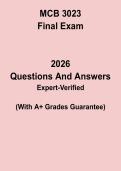 MCB 3023 Final Exam Study Guide PDF &vert; Microbiology Comprehensive Review & Practice Questions