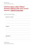 CJUS 610 Quiz 4 Quiz&colon; Ethical Decision-Making with 100&percnt; correct answers - Liberty University