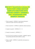 WGU D771 Quantitative Literacy OA  EXAM STUDY GUIDE 2026&sol;2027  COMPLETE QUESTIONS WITH  VERIFIED CORRECT ANSWERS &vert;&vert;  100&percnt; GUARANTEED PASS  <NEWEST VERSION> 