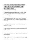 OCR GCSE COMPUTER SCIENCE PAPER 1 ACTUAL EXAM 2026 QUESTIONS WITH SOLUTIONS GRADED A&plus;