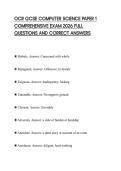 OCR GCSE COMPUTER SCIENCE PAPER 1 COMPREHENSIVE EXAM 2026 FULL QUESTIONS AND CORRECT ANSWERS