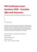 FNP Certification Exam  Questions 2026 &ndash; Complete  Q&A with Rationales&lpar;questions and verified answers&rpar;frequently most tested questions &vert; already passed&excl;&excl;