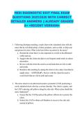 HESI DIAGNOSTIC EXIT FINAL EXAM QUESTIONS 2025&sol;2026 WITH CORRECT DETAILED ANSWERS &vert;&vert; ALREADY GRADED A&plus; <RECENT VERSION>