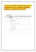 ATI TEAS 7 SCIENCE PRACTICE EXAM 2025 &ndash; 3  VERSIONS WITH 100&percnt; CORRECT ANSWERS &ndash;  GRADED A&plus;&comma; GUARANTEED SUCCESS 