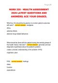 NURS 220 - HEALTH ASSESSMENT  2026 LATEST QUESTIONS AND  ANSWERS&vert; ACE YOUR GRADES&period;