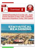 Statistical Reasoning for Everyday Life &ndash; Exam Practice Questions & Study Guide &vert; Probability&comma; Regression & Hypothesis Testing &vert; 2026 Updated