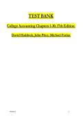 Test bank for college accounting 17th Edition David Haddock&comma; John Price&comma; Michael Farina