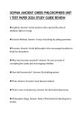 SOPHIA ANCIENT GREEK PHILOSOPHERS UNIT 1 TEST PAPER 2026 STUDY GUIDE REVIEW