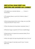 OECP ACTUAL EXAM SCRIPT 2026 QUESTIONS AND ANSWERS 100&percnt; CORRECT