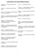 Cell Division Test with Verified Answers