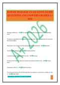 HAWAII MASSAGE EXAM STUDY GUIDE QUESTIONS AND ANSWERS GRADED A&plus; 2026