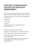 SOPHIA INTRO TO BUSINESS MILESTONE 1 EXAM SCRIPT 2026 QUESTIONS WITH ANSWERS GRADED A&plus;