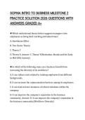 SOPHIA INTRO TO BUSINESS MILESTONE 2 PRACTICE SOLUTION 2026 QUESTIONS WITH ANSWERS GRADED A&plus;