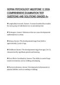 SOPHIA PSYCHOLOGY MILESTONE 1 2 2026 COMPREHENSIVE EXAMINATION TEST QUESTIONS AND SOLUTIONS GRADED A&plus;
