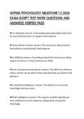 SOPHIA PSYCHOLOGY MILESTONE 1 2 2026 EXAM SCRIPT TEST PAPER QUESTIONS AND ANSWERS VERIFIED PASS