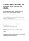 SOPHIA PSYCHOLOGY MILESTONE 1 2 2026 FINAL PAPER SOLVED QUESTIONS FULL SOLUTION