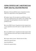 SOPHIA STATISTICS UNIT 2 MILESTONE EXAM SCRIPT 2026 FULL SOLUTION PRACTICE