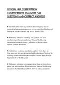OFFICIAL NHA CERTIFICATION COMPREHENSIVE EXAM 2026 FULL QUESTIONS AND CORRECT ANSWERS