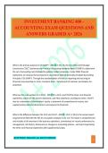 INVESTMENT BANKING 400 - ACCOUNTING EXAM QUESTIONS AND ANSWERS GRADED A&plus; 2026
