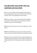 SOS MECHANIC EXAM SCRIPT 2026 FULL QUESTIONS AND SOLUTIONS