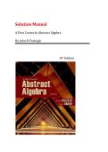 Solution Manual for First Course in Abstract Algebra&comma; 8th Edition by John B&period; Fraleigh&vert;&vert; All Chapters