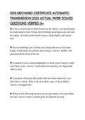 SOS MECHANIC CERTIFICATE AUTOMATIC TRANSMISSION 2026 ACTUAL PAPER SOLVED QUESTIONS VERIFIED A&plus;
