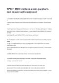 TPC 7&colon; MICE midterm exam questions and answer well elaborated
