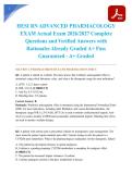 HESI RN ADVANCED PHARMACOLOGY EXAM Actual Exam 2026&sol;2027 Complete Questions and Verified Answers with Rationales Already Graded A&plus; Pass Guaranteed - A&plus; Graded