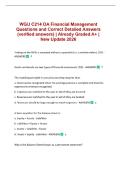 WGU C214 OA Financial Management Questions and Correct Detailed Answers &lpar;verified answers&rpar; &vert; Already Graded A&plus; &vert; New Update 2026 