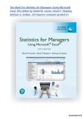 Test Bank For Statistics for Managers Using Microsoft Excel&comma; 9th edition by David M&period; Levine&comma; David F&period; Stephan&comma; Kathryn A&period; Szabat &comma; All chapters complete graded A&plus;