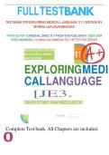 Test Bank for Exploring Medical Language&comma; 11th Edition by Myrna LaFleur Brooks - Complete Chapters 1-16