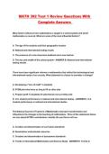 MATH 392 Test 1 Review Questions With Complete Answers 