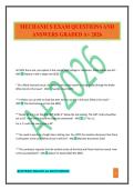 MECHANICS EXAM QUESTIONS AND ANSWERS GRADED A&plus; 2026