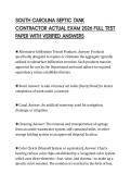 SOUTH CAROLINA SEPTIC TANK CONTRACTOR EXAM PAPER 2026 COMPLETE QUESTIONS AND SOLUTIONS GRADED A&plus;
