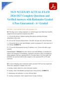 NGN NCLEX RN ACTUAL EXAM 2026&sol;2027 Complete Questions and Verified Answers with Rationales Graded A Pass Guaranteed - A&plus; Graded
