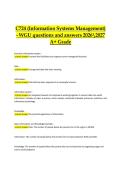 WGU C724 Information Systems Management&comma; 2026&sol;2027 &ndash; Questions and Verified Answers&comma; A&plus; Grade&vert;WGU C724 Information Systems Management Practice Questions & Answers