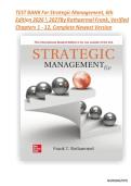 TEST BANK For Strategic Management&comma; 6th Edition 2026  2027  By Rothaermel Frank&comma; Verified Chapters 1 - 12&comma; Complete Newest Version