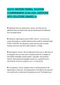 SOUTH WESTERN FEDERAL TAXATION COMPREHENSIVE EXAM 2026 QUESTIONS WITH SOLUTIONS GRADED A&plus;SOUTH WESTERN FEDERAL TAXATION COMPREHENSIVE EXAM 2026 QUESTIONS WITH SOLUTIONS GRADED A&plus;