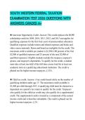 SOUTH WESTERN FEDERAL TAXATION EXAMINATION TEST 2026 QUESTIONS WITH ANSWERS GRADED A&plus;