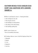 SOUTHERN NEVADA FOOD HANDLER EXAM SCRIPT 2026 QUESTIONS WITH ANSWERS GRADED A&plus;