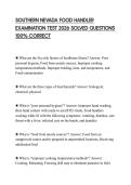 SOUTHERN NEVADA FOOD HANDLER EXAMINATION TEST 2026 SOLVED QUESTIONS 100&percnt; CORRECT