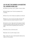LEG 100 UNIT TWO BUSINESS LAW MILESTONE FULL ANSWERS PASSED 2026